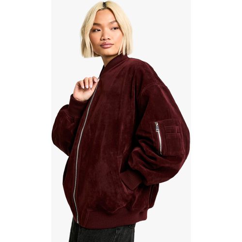 Chaqueta Bomber Oversize Efecto Ante - boohoo - Modalova