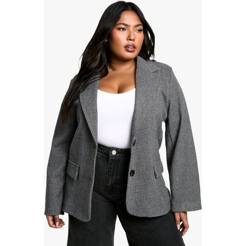 Blazer sartoriale Plus Size effetto lana a quadri - boohoo - Modalova