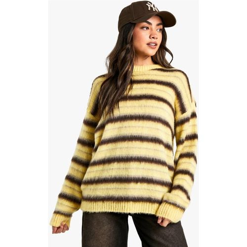 Maglione oversize in maglia super morbida a tripla striscia spessa - boohoo - Modalova