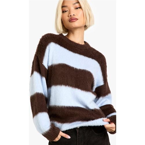 Maglione oversize in maglia super morbida a righe spesse - boohoo - Modalova