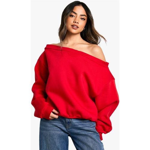 Sudadera Con Escote Barco, Rojo - boohoo - Modalova