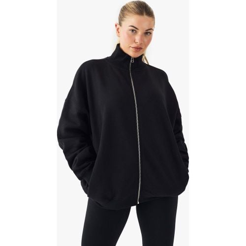 Felpa Bomber oversize con collo a imbuto e zip - boohoo - Modalova