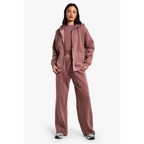 Tuta sportiva Tall in 3 pezzi in lavaggio acido con zip - boohoo - Modalova