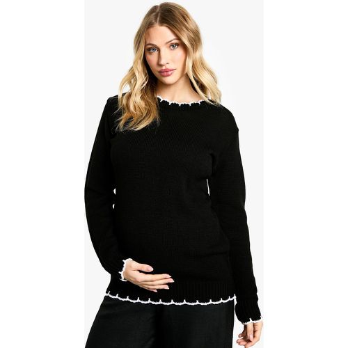 Maternity Knitted Contrast Stitch Jumper - boohoo - Modalova