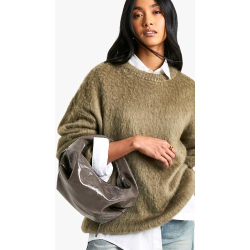 Bolso De Mano Holgado Texturizado De Charol - boohoo - Modalova