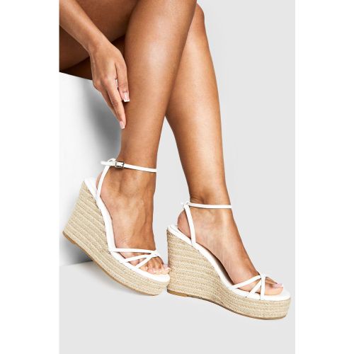 Cuñas Con Tiras Cruzadas, Blanco - boohoo - Modalova