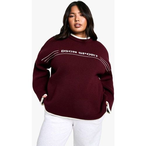 Maglione a girocollo Plus Size DSGN con finiture a contrasto - boohoo - Modalova