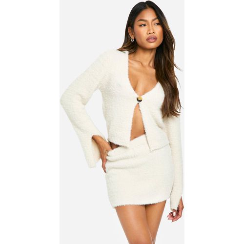 Fluffy Knit Knitted Mini Skirt - boohoo - Modalova