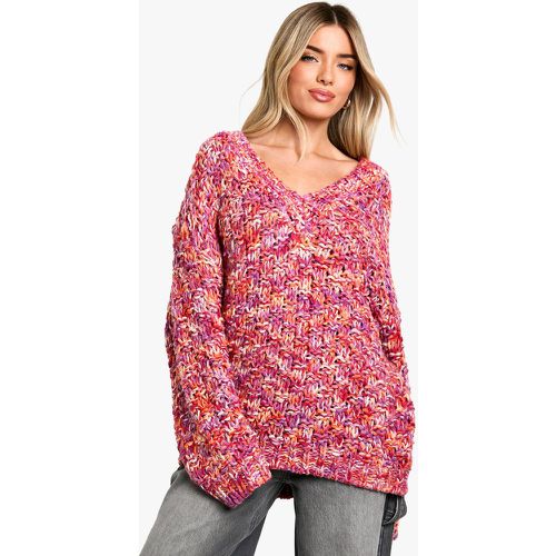 Jersey Oversize De Punto Grueso Jaspeado - boohoo - Modalova