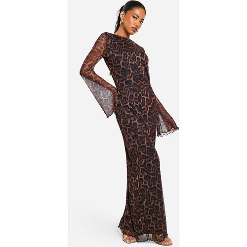 Vestido Maxi De Leopardo Con Espalda En U - boohoo - Modalova