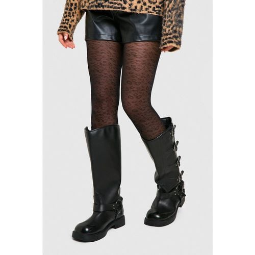 Pantis De Leopardo, Negro - boohoo - Modalova