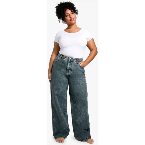 Jeans Plus Size Basics in taglio maschile a vita alta - boohoo - Modalova