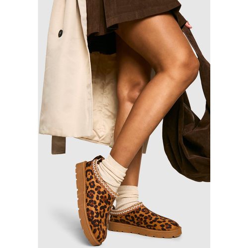 Sandali Mules comodi con ricami leopardati - boohoo - Modalova