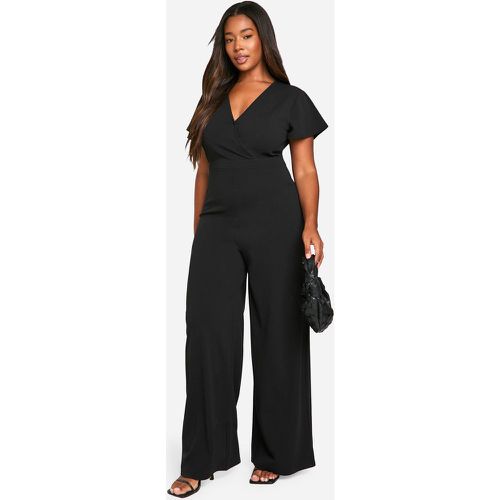 Plus Wrap Over Wide Leg Jumpsuit - boohoo - Modalova