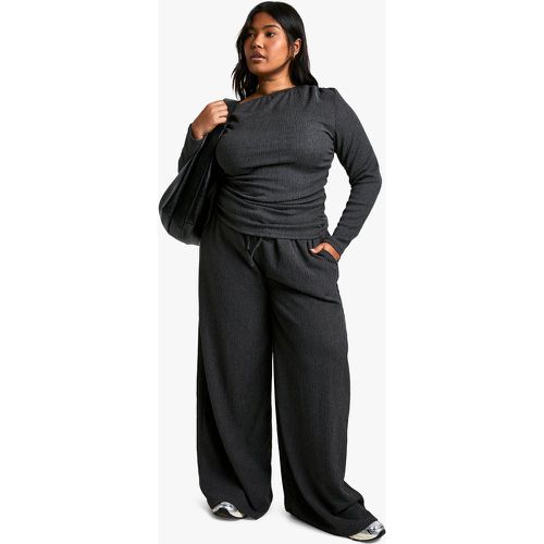 Pantaloni Plus Size con trama in vita e coulisse - boohoo - Modalova