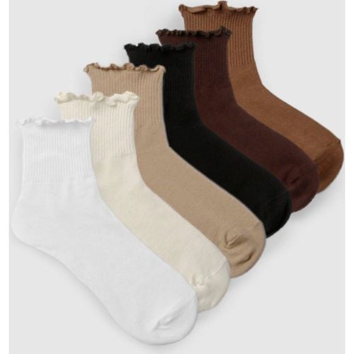 Pack De 5 Pares De Calcetines Con Volante En El Filo - boohoo - Modalova