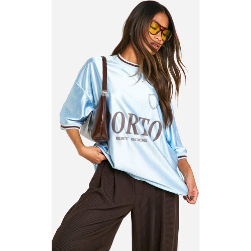 Maglia da calcio oversize con slogan Porto - boohoo - Modalova