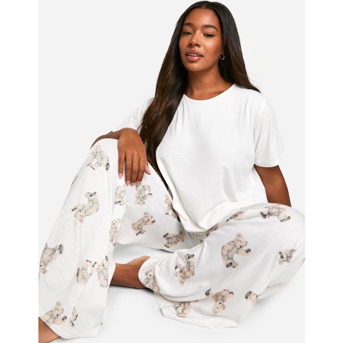 Pijama Plus Suave Con Botones Y Estampado De Osito - boohoo - Modalova