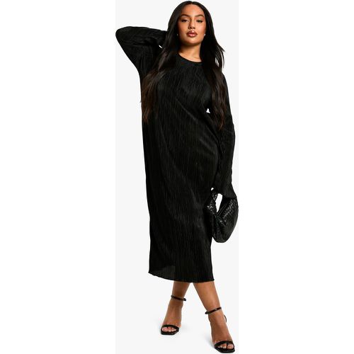 Vestito a colonna Plus Size plissettato con maniche svasate - boohoo - Modalova