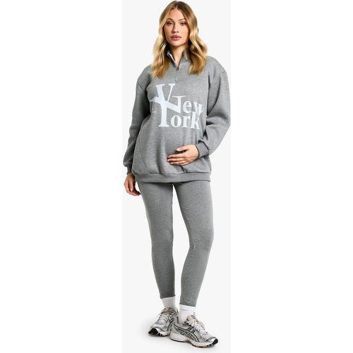 Conjunto Premamá De Leggings Con Cremallera A La Mitad Y Estampado Gráfico De New York - boohoo - Modalova