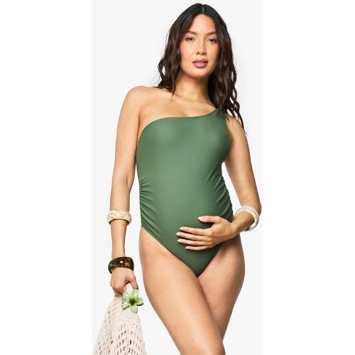 Maternity Tummy Control One Shoulder Swimsuit - boohoo - Modalova