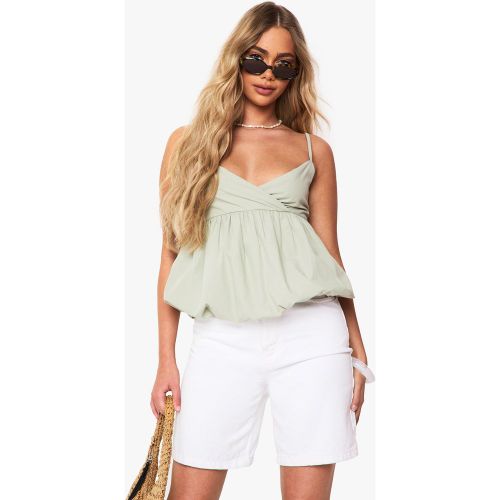 Camisola De Popelina, Verde - boohoo - Modalova