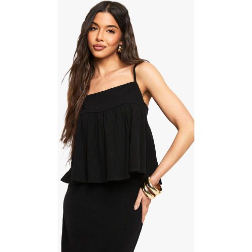 Camisola Efecto Lino Con Volante - boohoo - Modalova