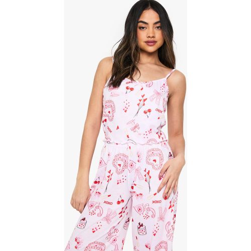 Conjunto De Pantalón Y Camisola Con Estampado Rosa - boohoo - Modalova