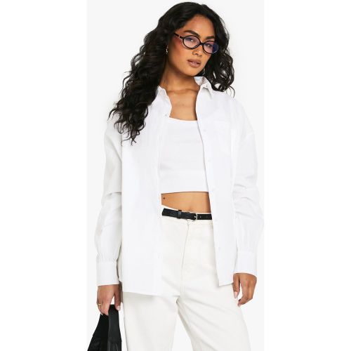 Camicia oversize in cotone popeline Basics - boohoo - Modalova
