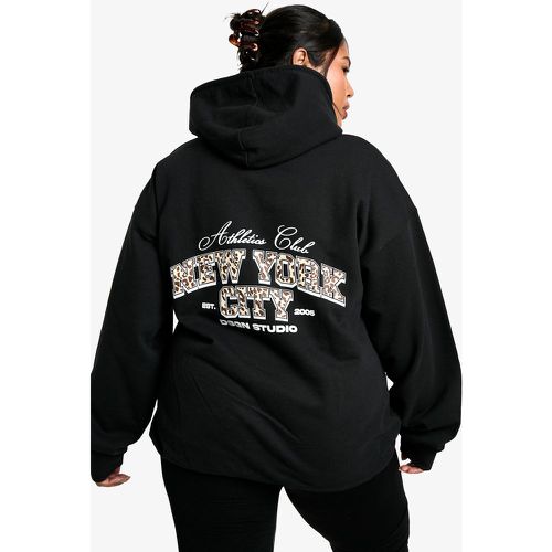 Sudadera Plus Oversize Con Capucha Y Estampado De Leopardo New York City - boohoo - Modalova