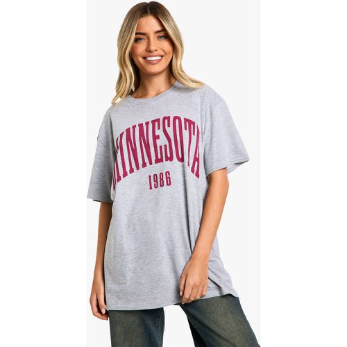 Camiseta Oversize Con Estampado Universitario De Minnesota - boohoo - Modalova