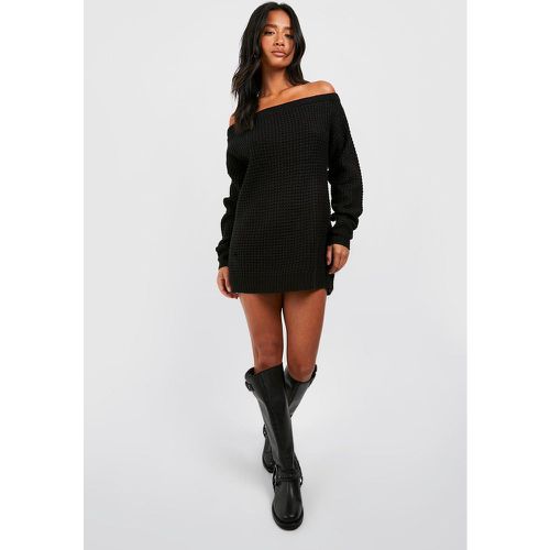 Vestido Jersey Petite De Punto Gofre Con Escote Barco - boohoo - Modalova