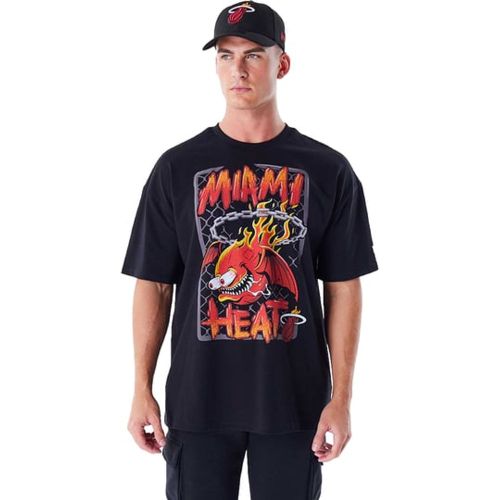 NBA Miami Heat Graphic Oz T-shirt Nero - new era - Modalova