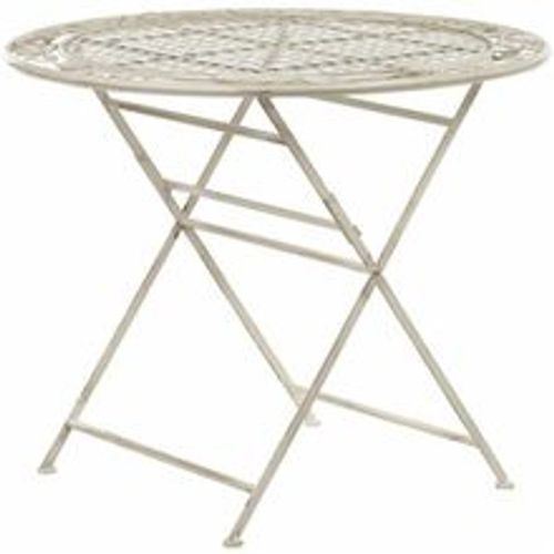 Gartentisch Cremeweiß Metall Rund Klappbar 90 cm Balkon Terrasse Garten Romantisch - BELIANI - Modalova