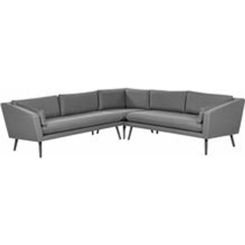 Garten-Ecksofa Grau Stoffbezug L-förmig 5-Sitzer Modulsofa Modern Garten Terrasse Wohnzimmer Möbel Wohnecke Wohnlandschaft Sitzecke - BELIANI - Modalova