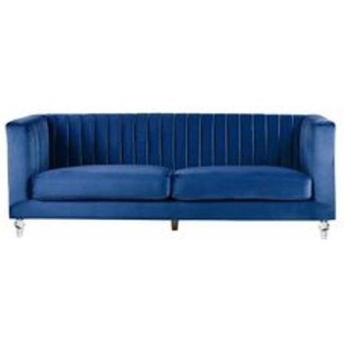 Sitzer Sofa Marineblau Samtstoff mit Steppung Hohen Armlehnen Transparenen Acryl-Füßen Dicken Sitzkissen Modern Glam Wohnzimmer - BELIANI - Modalova