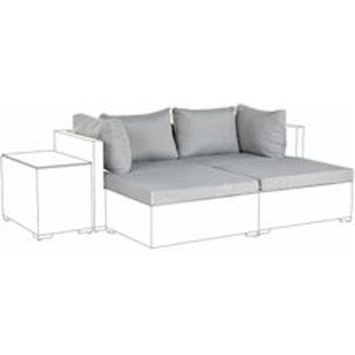 Set Kissenbezüge für Gartenlounge Grau Polyester Reißverschlüsse UV-Schutz 4 Sitz- 2 Seiten- und 2 Rückenkissenbezüge Garten Balkon - BELIANI - Modalova