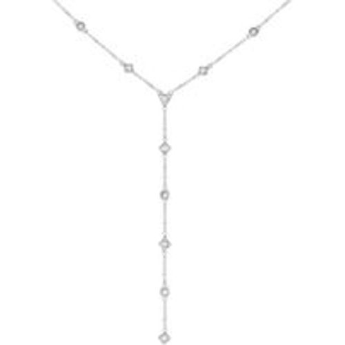 Halskette 925 Silber rhodiniert Y-Kette mit Zirkonia 925/- Sterling Silber 45+5cm Glänzend - CAI - Modalova