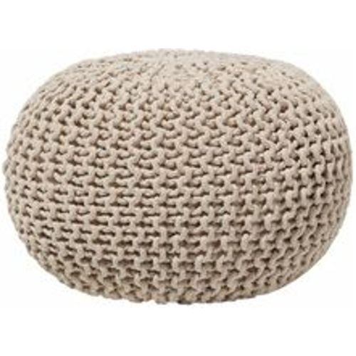 Pouf Beige 100% Baumwolle Rund ⌀ 50 cm Elegant Modern - BELIANI - Modalova