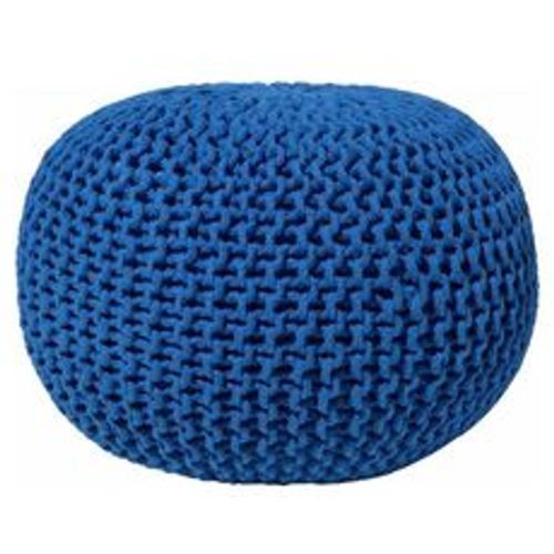 Pouf Blau 100% Baumwolle Rund ⌀ 50 cm Elegant Modern - BELIANI - Modalova