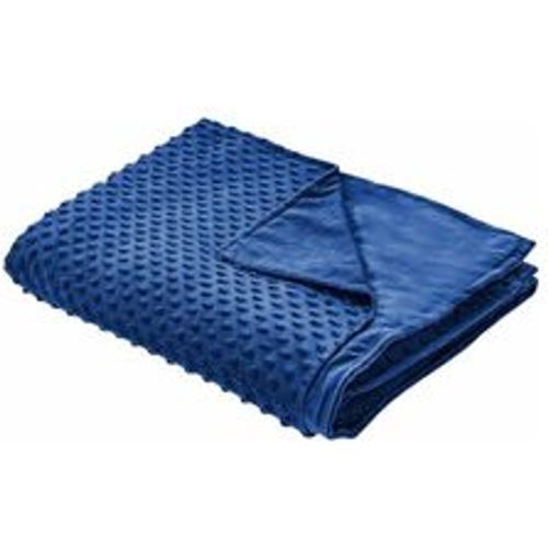 Bezug für Gewichtsdecken Marineblau Minky-Stoffbezug 120 x 180 cm Flauschig Strukturiert Modern Ersatzbezug Therapiedeckenbezug mit Schlaufen - BELIANI - Modalova