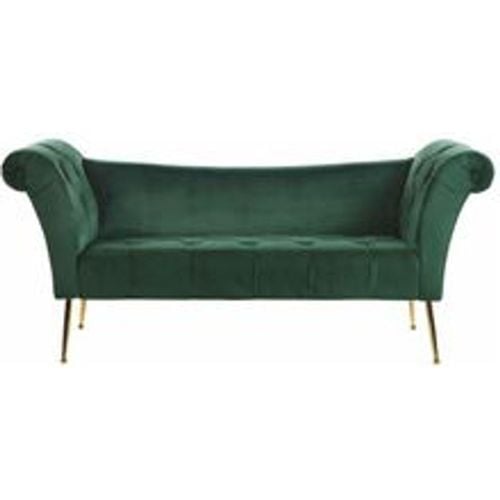 Chaiselongue Grün/goldene Beine Universal mit Samtbezug und Metallfüßen für Wohnzimmer Schlafzimmer Salon Flur Klassisch Retro Modern - BELIANI - Modalova