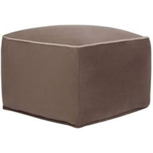 Pouf Braun Samtstoff Quadratisch 50 x 50 x 30 cm mit Paspel Modern Wohnzimmer Schlafzimmer Ausstattung Deko Sitzhocker Fußhocker Bodenkissen - BELIANI - Modalova