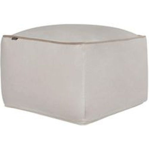 Pouf Hellbeige Samtstoff Quadratisch 50 x 50 x 30 cm mit Paspel Modern Wohnzimmer Schlafzimmer Ausstattung Sitzhocker Fußhocker Bodenkissen - BELIANI - Modalova