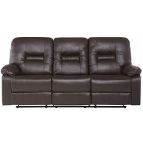 Sofa Braun Kunstleder 3-Sitzer Relaxfunktion Retro Wohnzimmer - BELIANI - Modalova