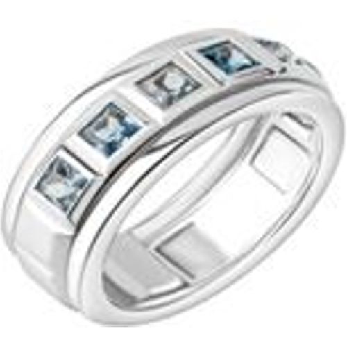 Silber Ring 925 Silber rhodiniert Blautopas 925/- Sterling Silber Blautopas beh. blau Glänzend (Größe: 058 (18,5)) - Celesta - Modalova