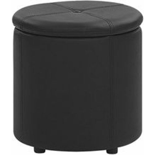 Pouf Schwarz Kunstleder mit Deckel und praktischem Stauraum Sitzhocker Fußhocker Glamour Look - BELIANI - Modalova