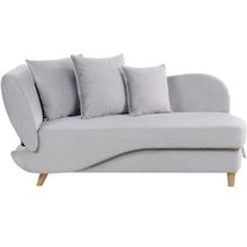 Chaiselongue Linksseitig Hellgrau Samtstoff mit Bettkasten Dekokissen Modern Récamiere Liegesofa Sitzmöbel Wohnzimmer Jugendzimmer - BELIANI - Modalova