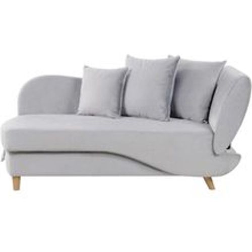 Chaiselongue Rechtsseitig Hellgrau Samtstoff mit Bettkasten Dekokissen Modern Récamiere Liegesofa Sitzmöbel Wohnzimmer Jugendzimmer - BELIANI - Modalova