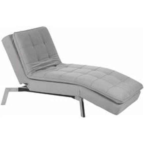 Chaiselongue Grau Samtstoff mit verstellbarem Kopfteil und Schlaffunktion Retro Design Glamouröser Stil - BELIANI - Modalova